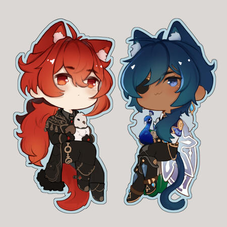 Diluc and Kaeya Charm designs